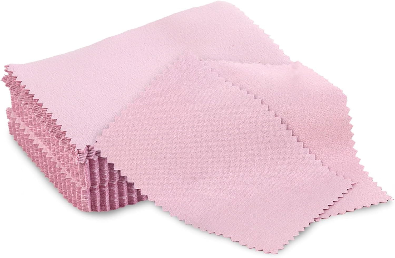 60 Pcs Soft Jewelry Cleaning Cloth, Double Sided Pink Polishing Cleaner Cloth Jewelry Wipe Cloths For Gold Silver Diamond Pearl Silverware Watches Pearl Gold Platinum Jewelry（8 * 8cm）