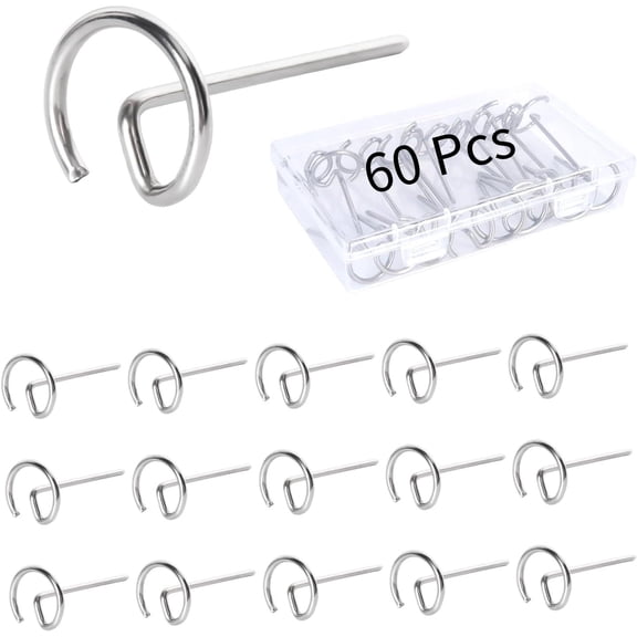 60 Pcs Stainless Steel Mini Skewers for Air Fryer, Mini Kabob Skewers, 1.75 Inch Reusable Round Mini BBQ Skewer for Connect Fruits and Meats