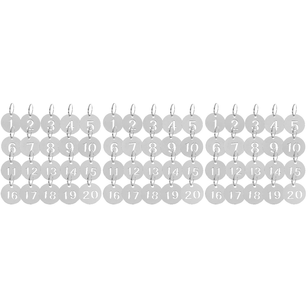 60 Pcs Stainless Steel Number Plate Key Fob Number Tags Round Labels Id 60-pcs-stainless-steel-number-plate-key-fob-number-tags-round-labels-id