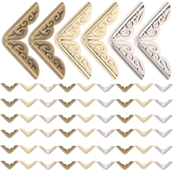 60 Pcs Stickers Pocket Corner Protector Album Decorations 2.00X2.00X0.50CM