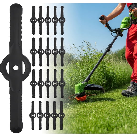 60 Pcs String Trimmer Head Blades Replace, Weed Eater Wacker Blades Plastic Replacement, Universal Weed Warrior Trimmer Head, Cutter Accessories for Grass Trimmer Lawn Mowers