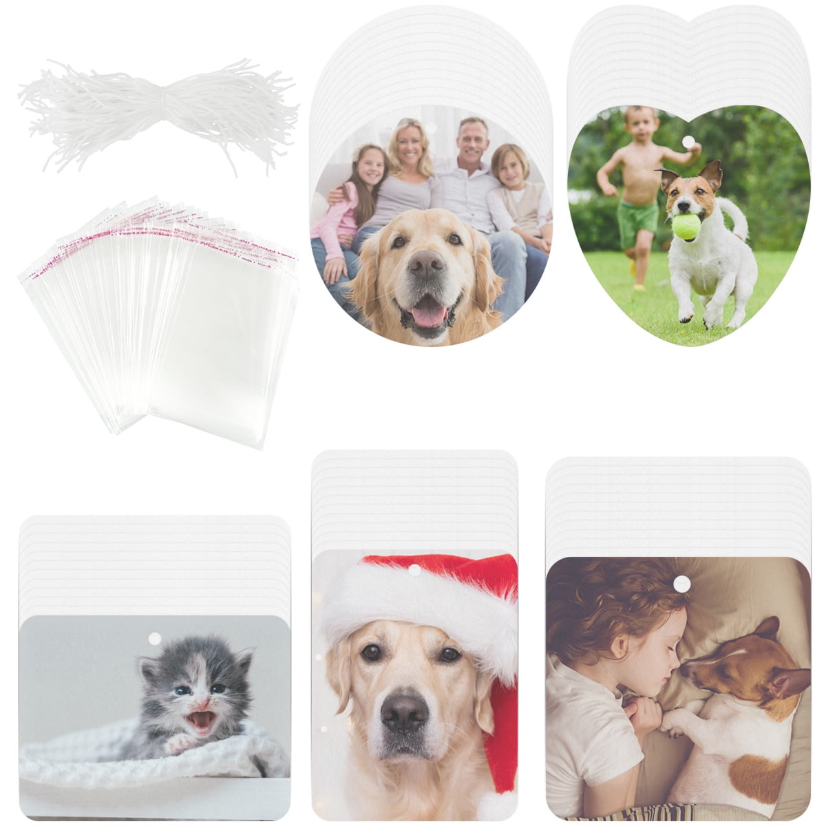 60 Pcs Sublimation Air Freshener Blanks 5 Shapes Air Freshener Sheets