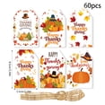 thumbnail image 1 of 60 Pcs Thanksgiving Autumn Gift Tags Happy Thanksgiving Day Pumpkin Maple Leaves Theme Paper Hanging Craft Label for Fall Harvest Party Holiday Letters Gift Wrapping Decoration, 1 of 8