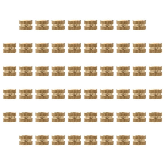 60 Pcs Threaded Nut Knurled Nut Heat Insert Insertion Nuts Insert Nut Thread Insert Embedding Nuts 0.8X0.5CM Golden