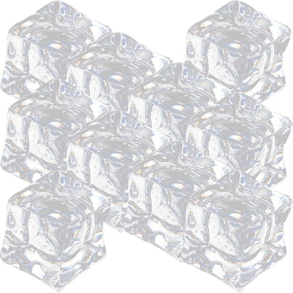 60 Pcs Transparent Simulated Ice Cubes Fake Faux Models Filling Box Educational Toy Artificial
