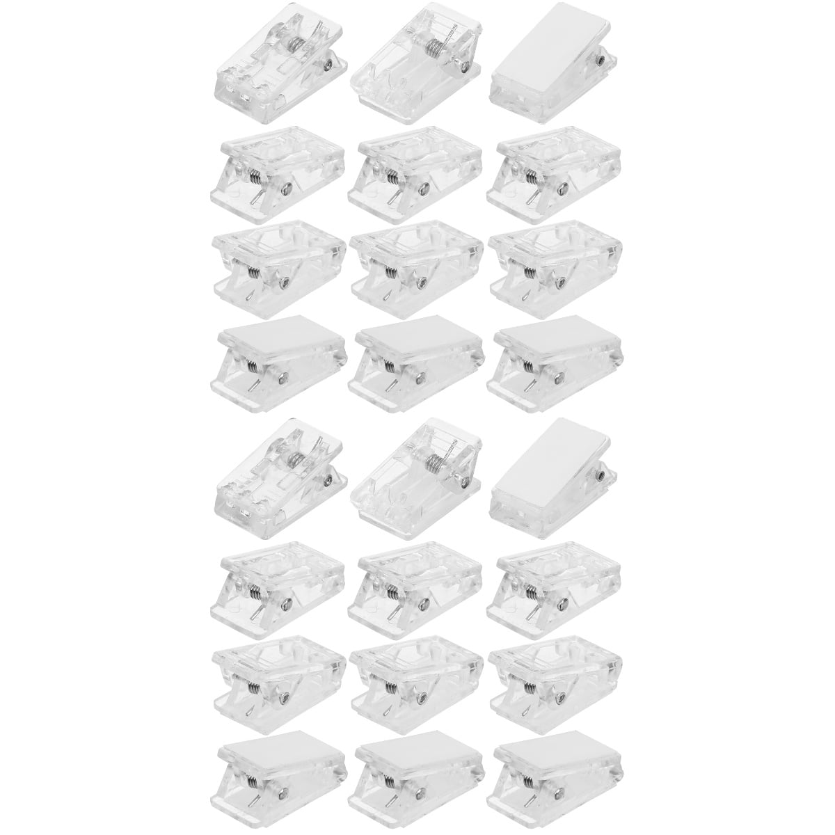 60 Pcs Transparent Spring Clips Clear SelfAdhesive Wall Clips Spring
