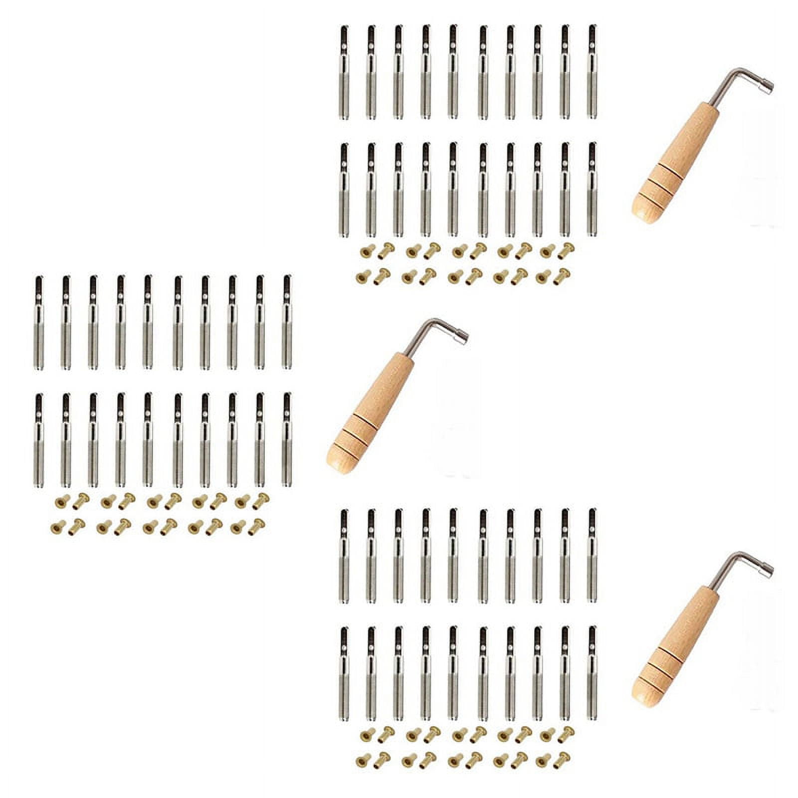 60 Pcs Tuning Pin Nails and 60Pcs Rivets,with LShape Tuning Wrench,for