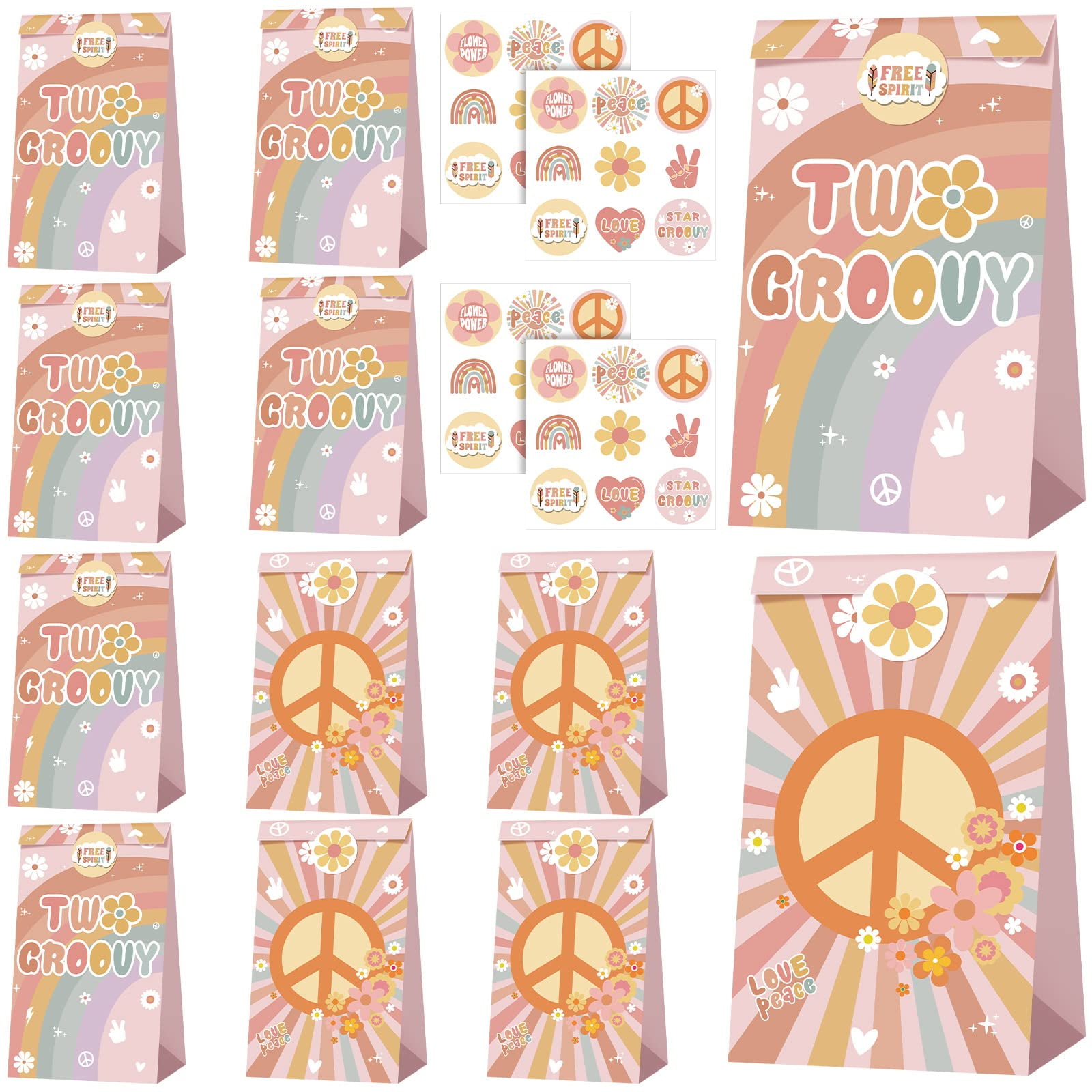 Teacher Stamp 36 Pcs Groovy Party Stampers For Kids Rainbow Boho Self Ink Stamp Retro Hippie Party Favors Birthday Gifts Classroom Rewards Carnival Prizes For Boys Girls Goodie Bag Fillers Stamps For