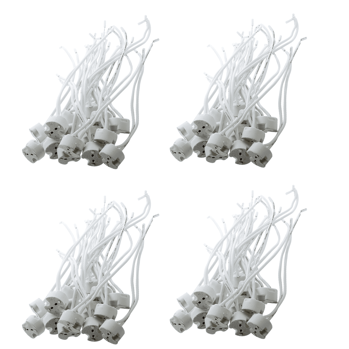 60 Pcs White MR16 GU5.3 Ceramic Base Socket LED Light Lamp Holder,60 ...