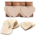 thumbnail image 1 of 60 Pcs Wood Heart Cutouts, Unfinished Blank Wooden Hearts Shapes Wood Slices Tags for Crafts for Wedding Guest Book, Valentine's Day, Thanksgiving, DIY Card Decorations Making, 1 of 9