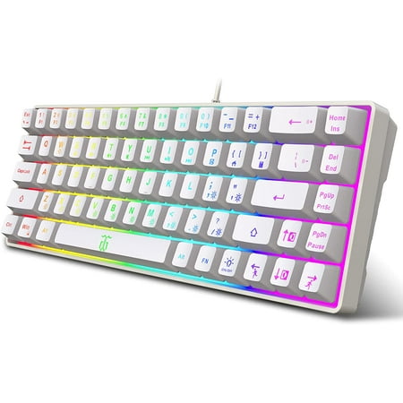 60% Percent Gaming Keyboard, Ergonomic Small Mini Gaming Keyboard, Compact RGB Backlit Keyboard for Windows,