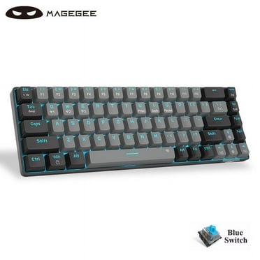 60 Percent Mini Gaming Mechanical Keyboard Detachable Tycp-C Office Keyboard Compact 68 Keys Ice Blue Backlight with Blue Switch for PC Gamer Office/Windows PC Laptop Mac/Xbox