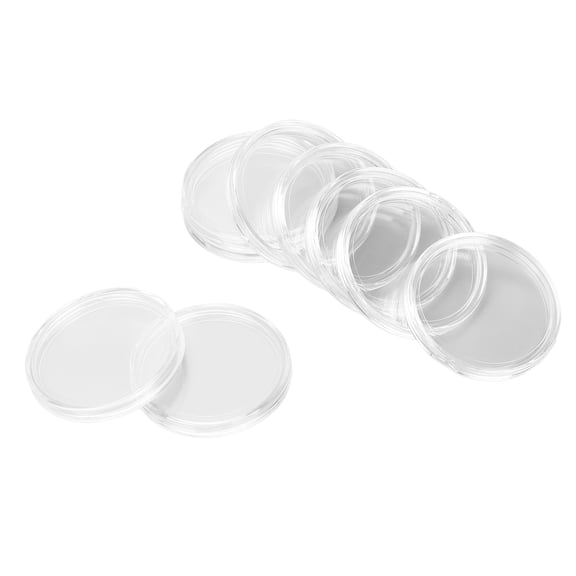 60-Piece 41mm Clear Plastic  Capsule Storage Box with Half-Moon Opening for 1 oz Silver & Gold  41mm 60 Pieces  Collector
