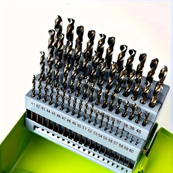 60-Piece Cobalt Metric Twist Drill Bit Set (for Hard Metal/Cast Iron)
