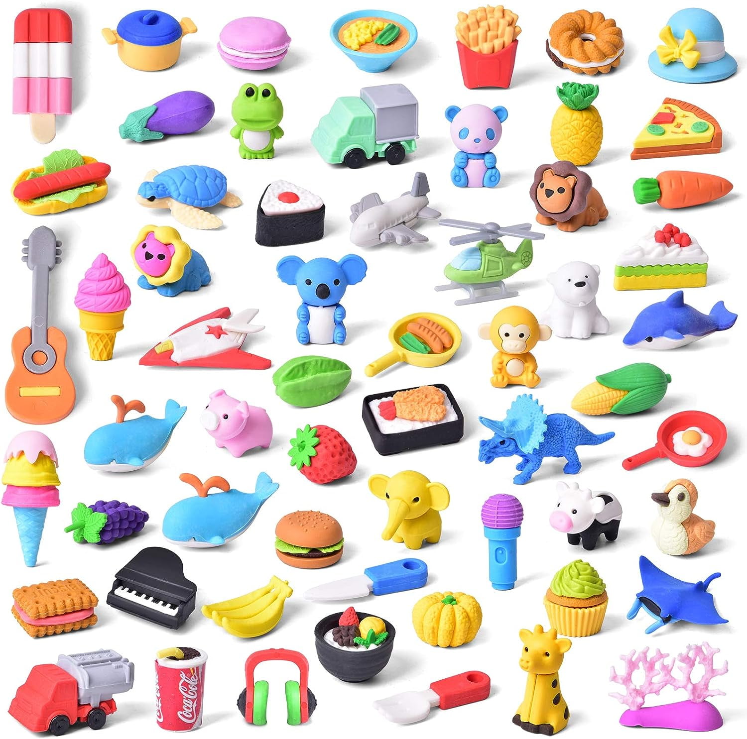 60 Piece Eraser Assortment Baby Animals 3D Puzzle Eraser,Party Favors