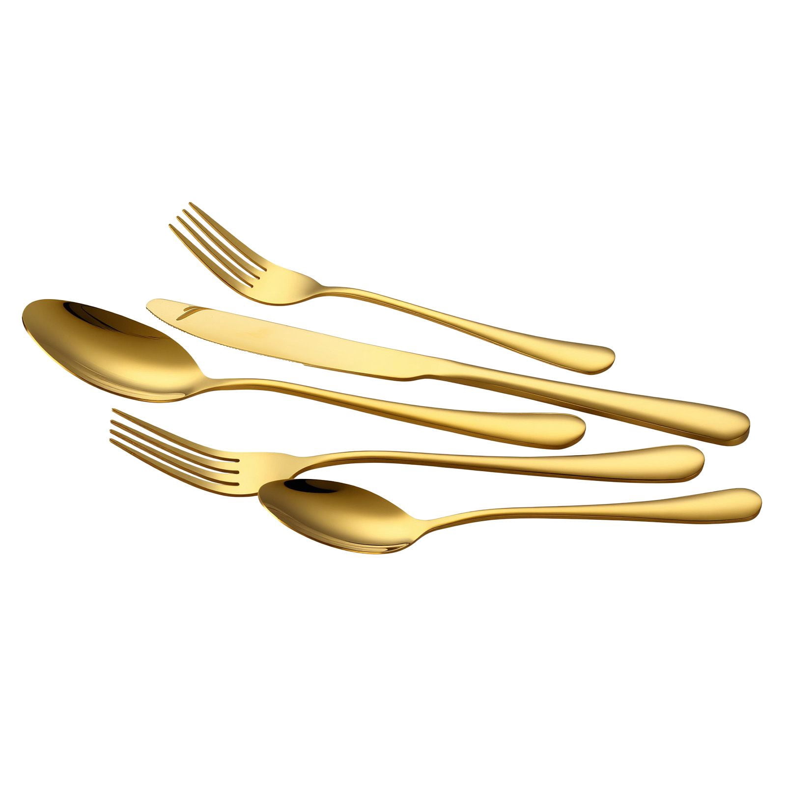 60-Piece Flatware Set, 18/0 Stainless Steel, Includes 12 Each of Dinner Forks, Dinner Spoons, Dinner Knives, Dessert Forks & Dessert Spoons, Dishwasher Safe, Modern Design