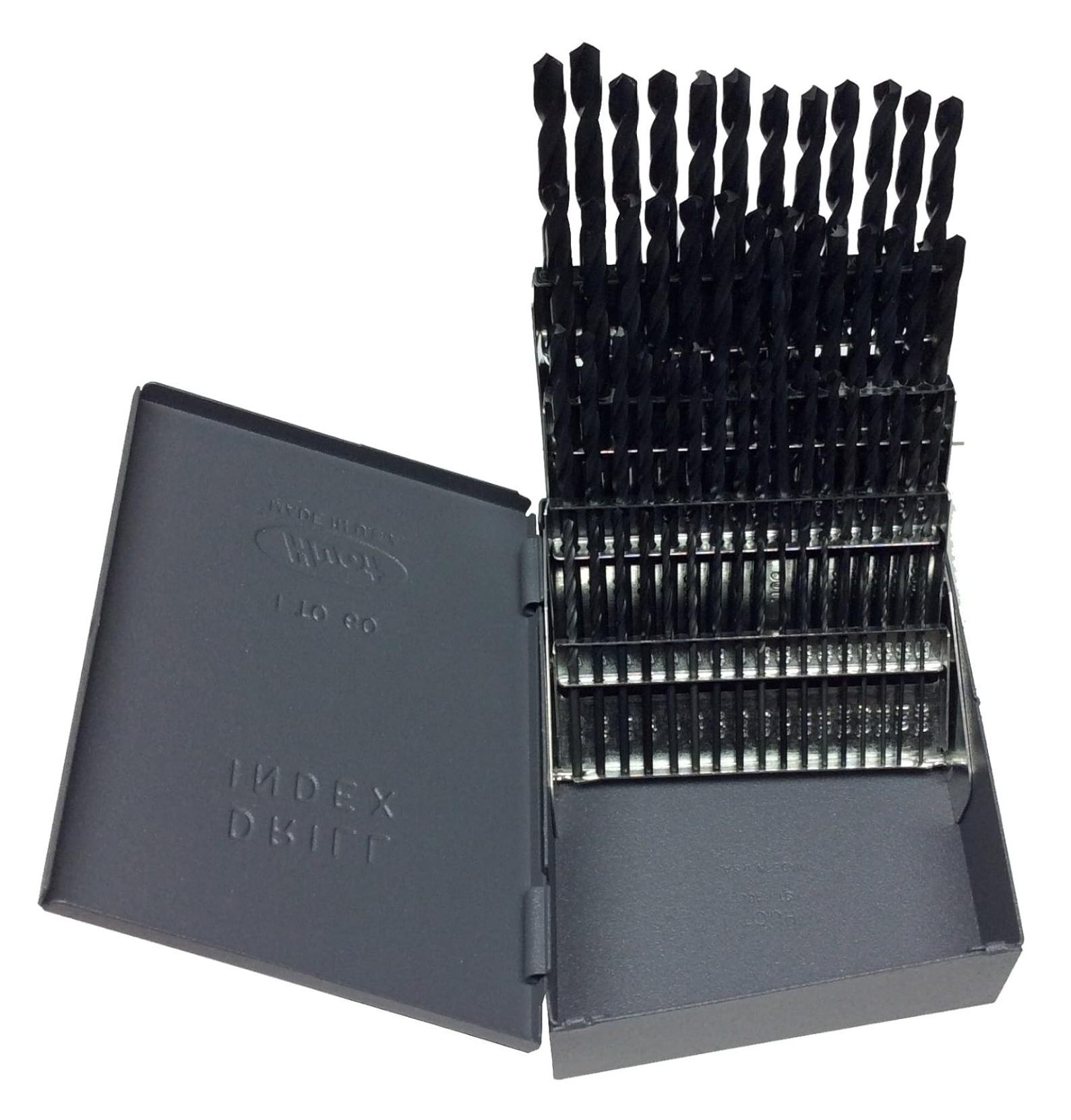 60 Piece Left Hand High Speed Steel Drill Bit Set (Wire Sizes 1 60