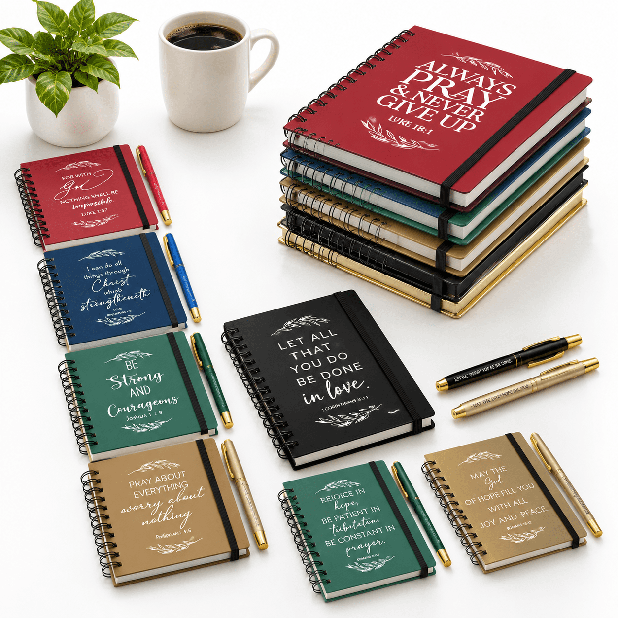 Spinner Notebook 60 Piece Multicolor Spiral Notebook and Pen Set for Note Taking and ...
