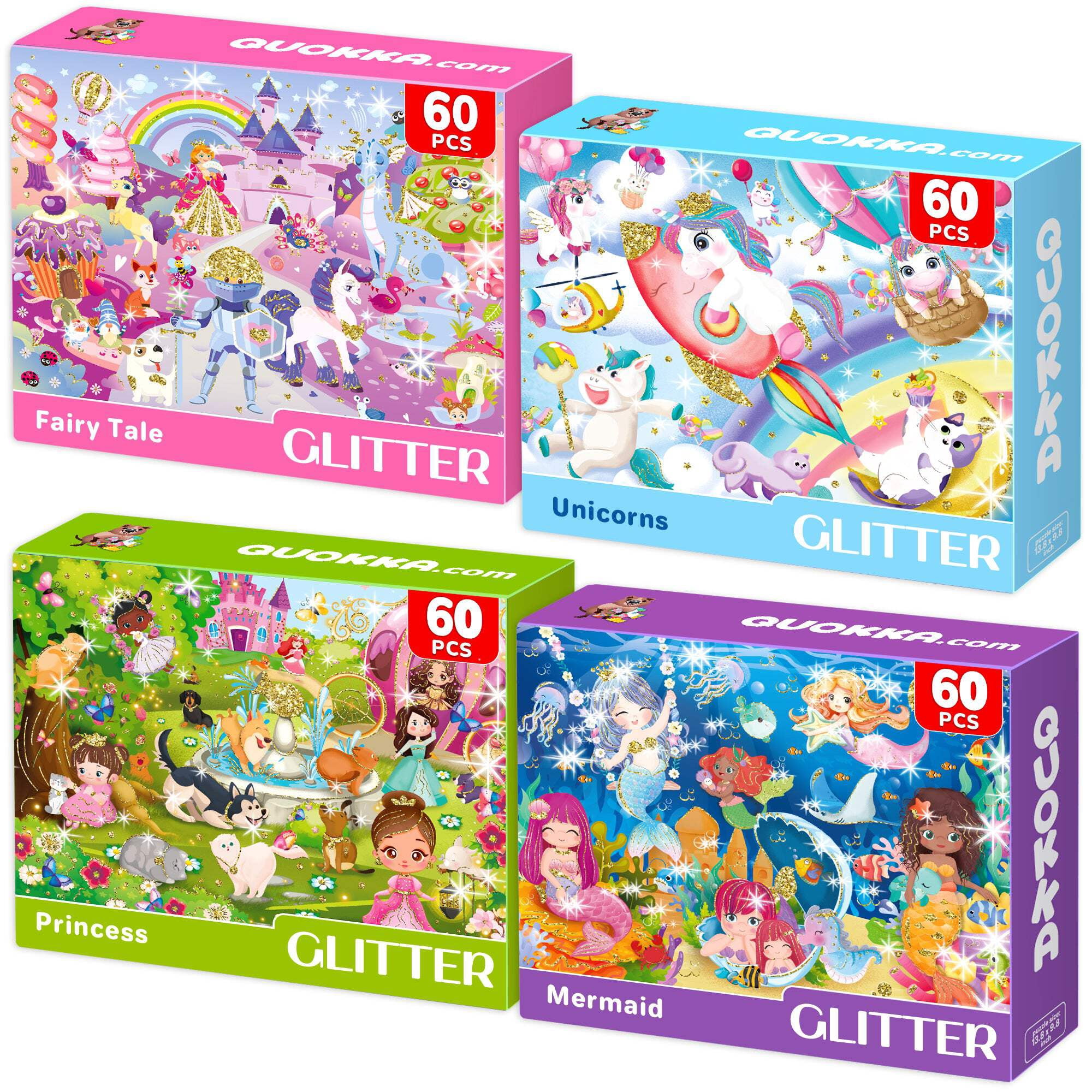 60 Piece Puzzles for Kids Ages 4-6 QUOKKA - Jigsaw Puzzles for Toddlers 3-5 - Gift Educational Game