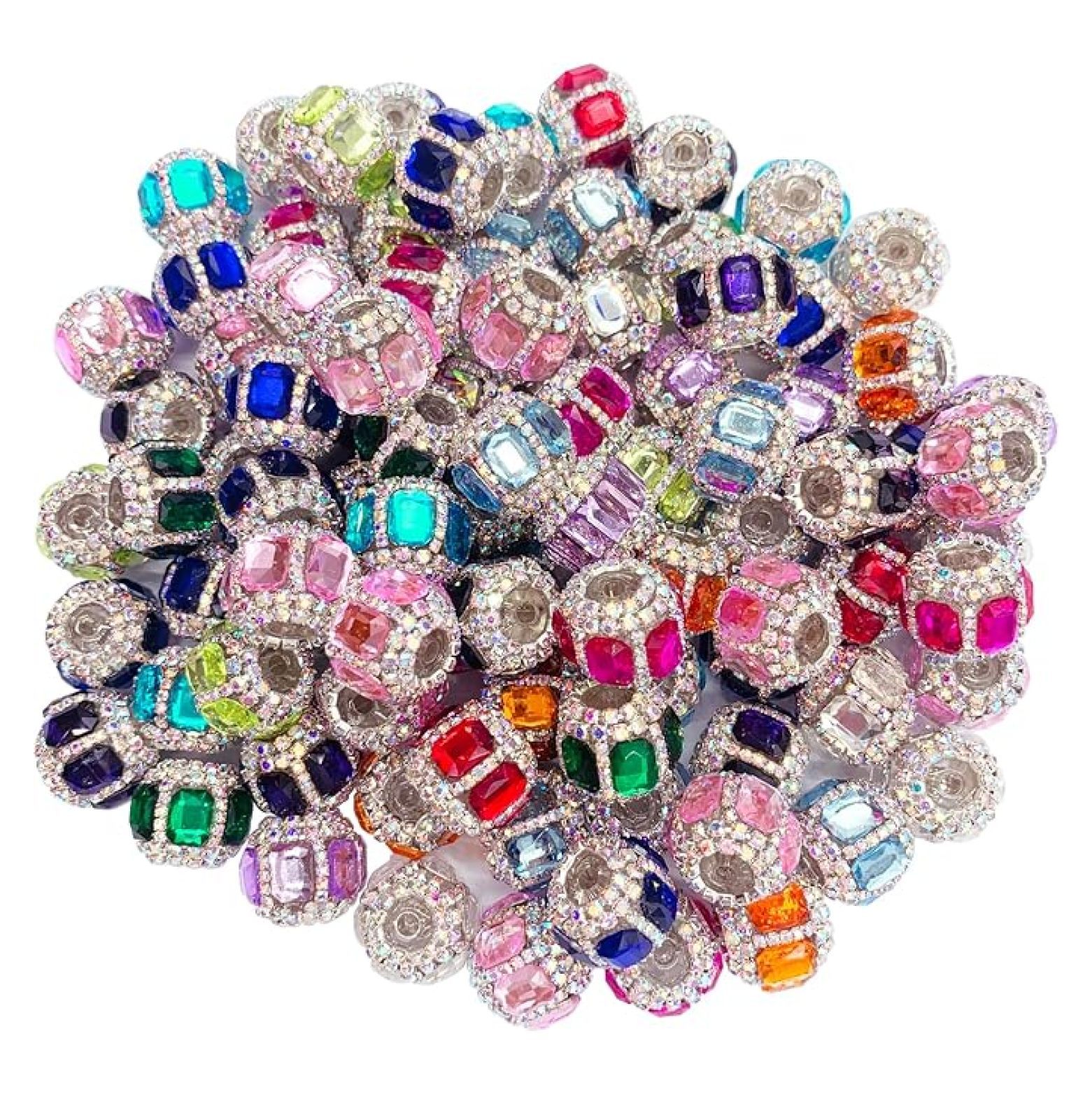 Shiny Rhinestone 60 Piece Set of Shiny Fancy Rhinestones Beads Perfect for DIY beadable ...
