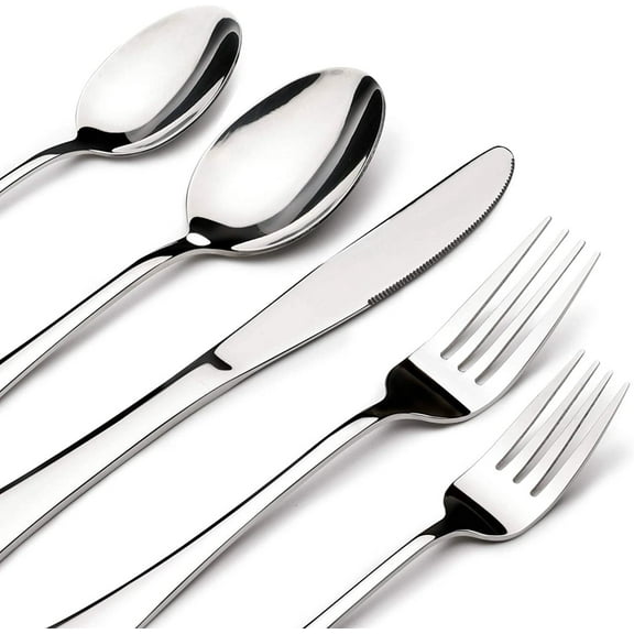 60 Piece Silverware Set for 12, Heavy Duty Stainless Steel Flatware Utensils Cutlery Set Including Steak Knife Fork and Spoon, Dishwasher SafeGift Package for Wedding Housewarming
