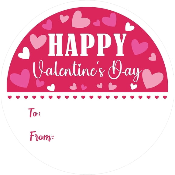 60 Piece Valentines Day Gift Stickers 2 Inch Name To From Adhesive Heart Envelope Seal Card Favor