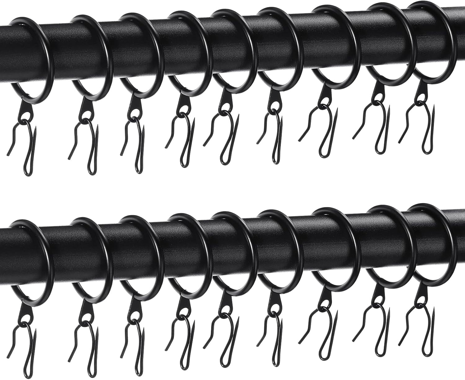 60 Pieces 0.98 Inch Metal Drapery Curtain Rings Curtain Hanging Rings ...