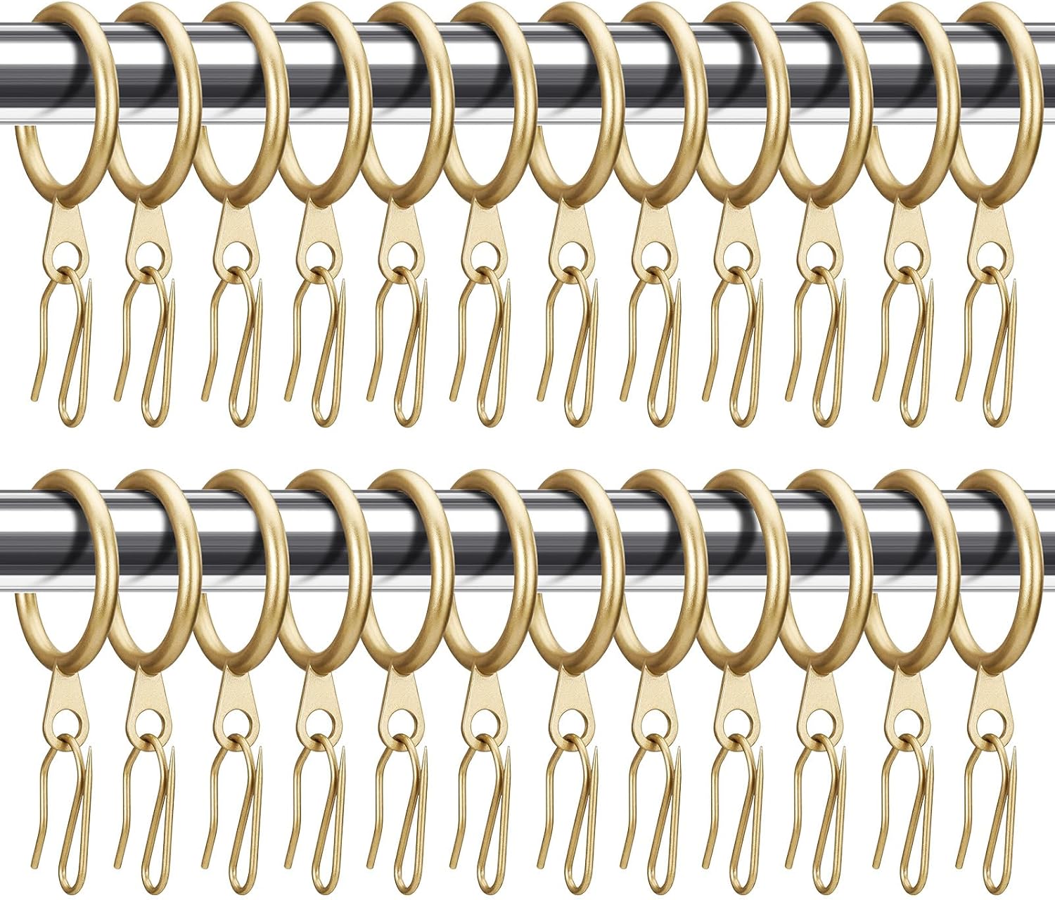 60 Pieces 0.98 Inch Metal Drapery Curtain Rings Curtain Hanging Rings ...