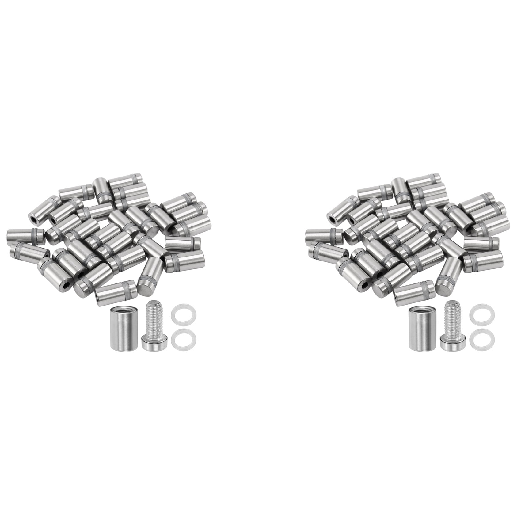 60 Pieces 12 x 22mm Stainless Steel Spacer Glass Holder Sign Mounting