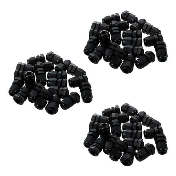 60 Pieces Black Plastic Waterproof Cable Gland Connector PG7,60 x Cable Glands,Black