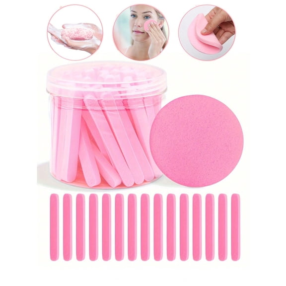 60 Pieces Of Compressed Facial Cleansing Sponge Natural Cellulose Beauty SPA Sponge Suitable For Beauty Care Facial Cleansing Exfoliation Masks And Makeup Remov