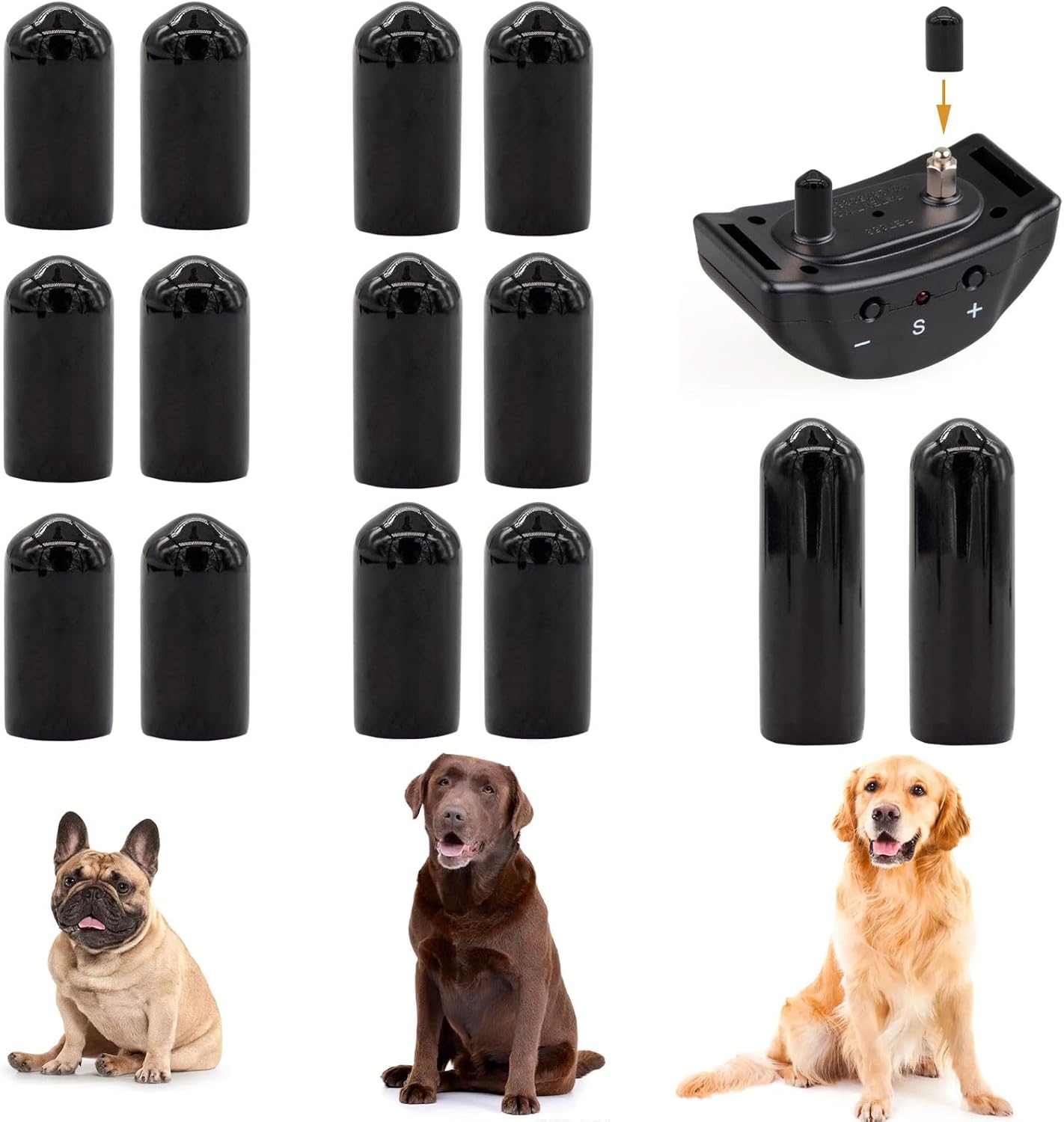 60 Pieces Dog Shock Collar Rubber Tips Training Clickers Safe Prong