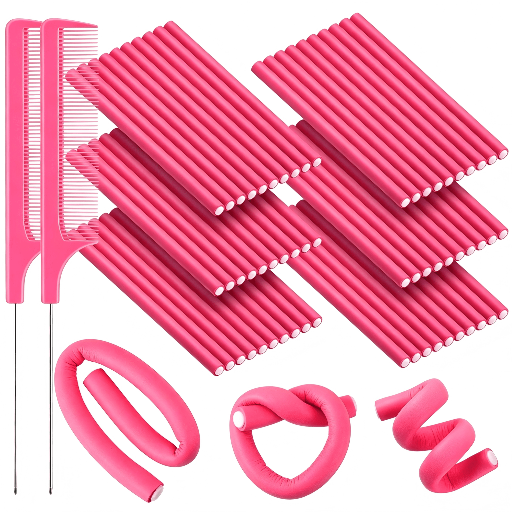 ZOUYAXUAN 60 pcs Flexible Curling Rods No Heat for Long/Short Hair ...