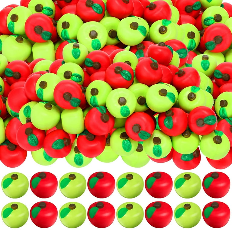 60 Pieces Fruit Stress Ball Toys Red and Green Fruit Stress Relief