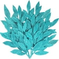 thumbnail image 1 of 60 Pieces Glittered Artificial Leaf Spray Picks 13" Tall for Christmas Winter Wedding Wreath Tree Floral Arrangment Vase Bouquets Table Centerpieces Decoration (Teal), 1 of 7