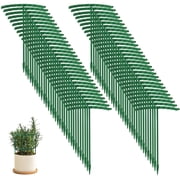 60 Pieces Half Round Plant Support Stakes, Stackable Garden Flower Support Rings, Outdoor Indoor Plant Cage Holder Trellis for Climbing Tomato Flowerpot Each Tier of 9.4"