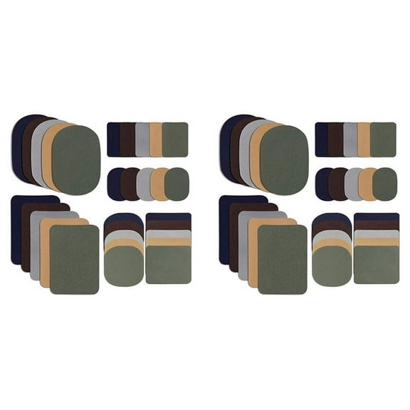! 60 Pieces Iron on Fabric Patches Repair Twill Clothing Patch Kit for Jacket Clothes, 5 Colors