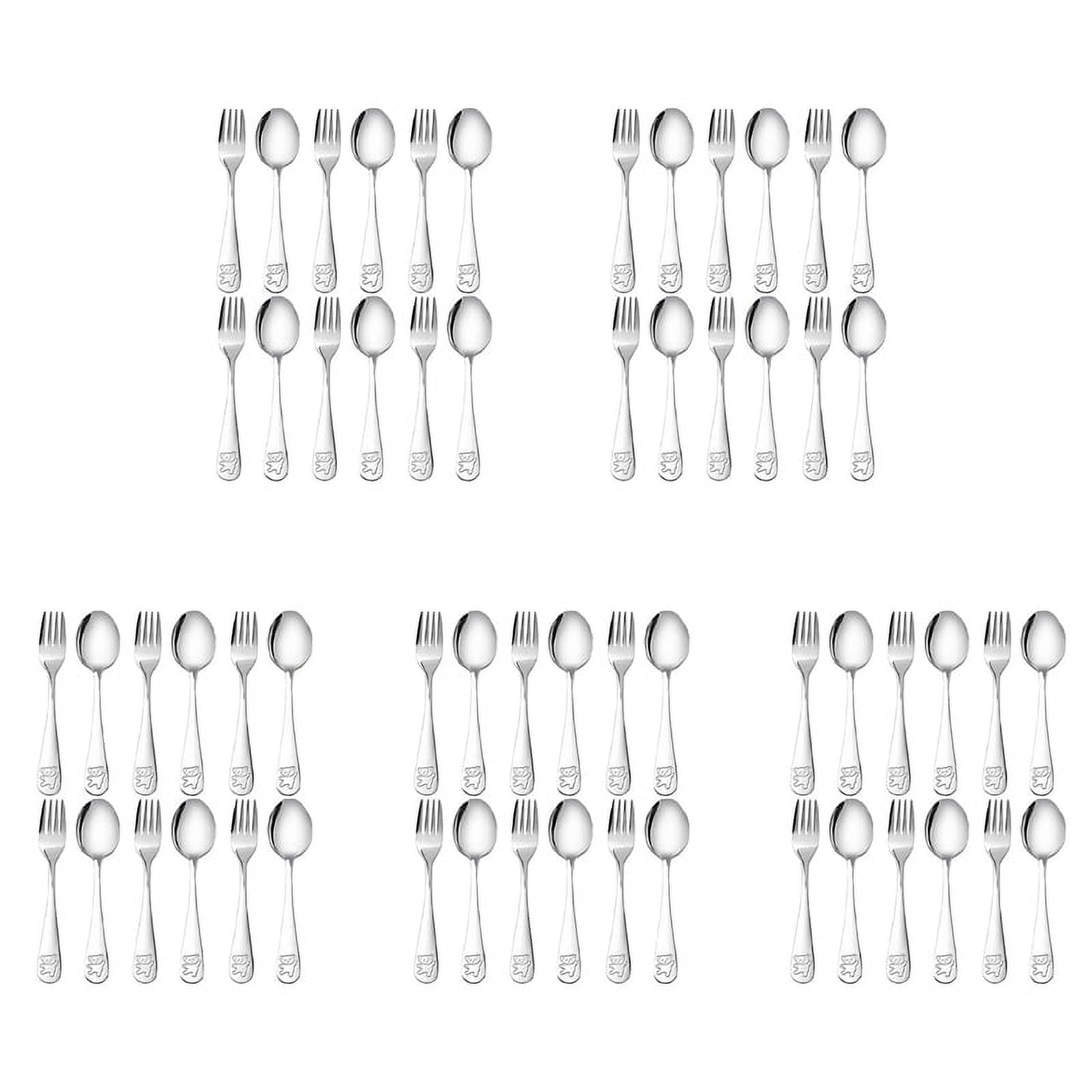 60 Pieces Kids Silverware Stainless Steel Children's Safe Flatware ...