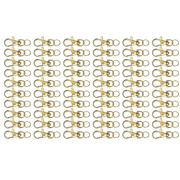 60 Pieces Metal Swivels Lobster Claw Clasp Hook With Flat Key Rings for Keychain
