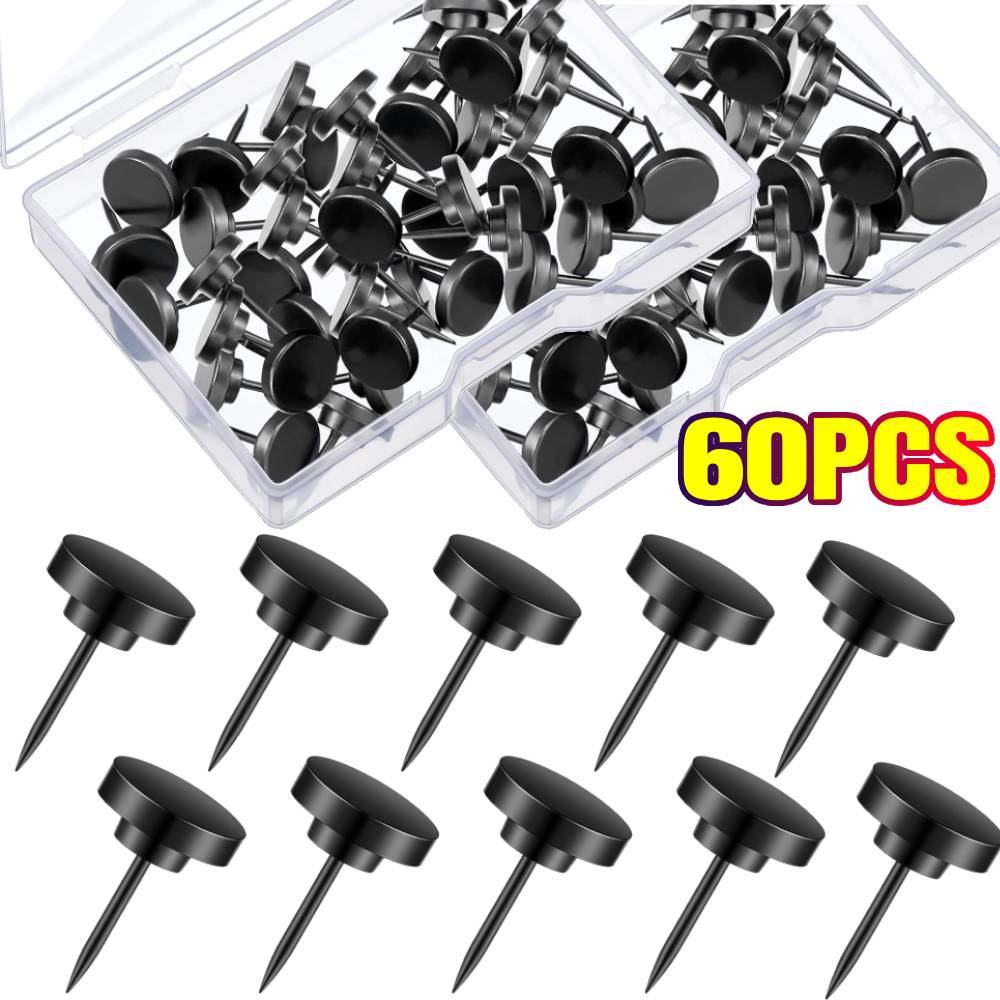 60 Pieces Push Pins, Metal Thumb Tacks for Picture Photo Hanging, Wall ...