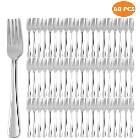 Hansmart 60 Pieces Windsor Stainless Steel Dinner Forks, 7.1 inch Cutlery Forks, Dishwasher Safe, Cake Forks, Dessert Forks for Home Kitchen Restaurant Catering