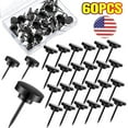 thumbnail image 1 of 60 Pieces Zinc Alloy Push Pins, Heavy Duty Thumb Tacks for Picture Hanging with 20 lbs Capacity, Round Flat Head Black Metal Tacks for Wall & Bulletin Board, 1 of 8