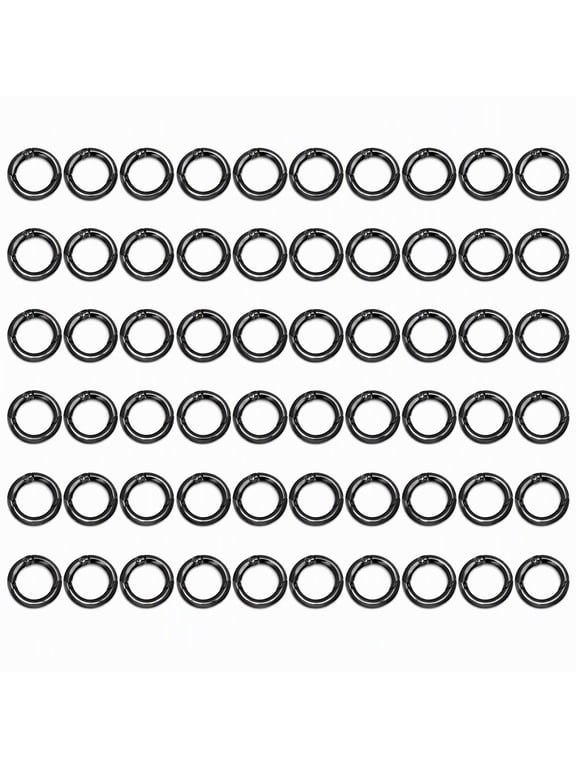 60 Pieces Zinc Alloy Spring O Rings, 0.79 Inch Outer Diameter Snap Open Round Rings, HeavyDuty Hardware Clasps For Bag, Garment, Keychain & DIY Jewelry Makers