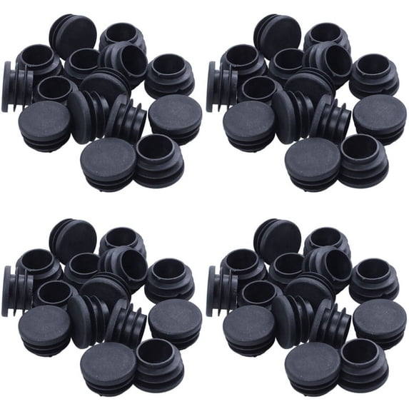 60 Pieces of Chair Table Legs End Plug 25mm Diameter Round Plastic Inserted Tube