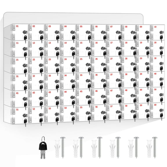 60 - Pocket Phone Storage Cabinet with Locking System: Fit for Classroom, Spa and Retail Stores