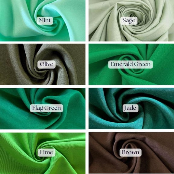 60” Poly Poplin Fabric by the Yard | Wrinkle-Resistant Polyester Material for Apparel, Tablecloths, Curtains, Crafts & Sewing (Emerald Green, 1 Yard)