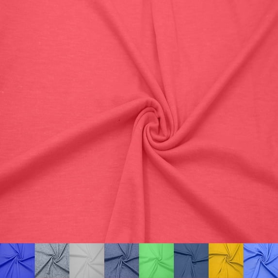 Stylish Fabric 60 in Polyester Rayon Spandex Solid Print Apparel Fabric, 1 Yard, Hot Pink.