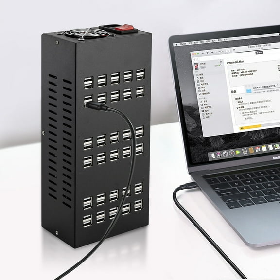 60 Port USB Charging Station Hub Tower Desktop Cell Phone Charger 400W 80A 110V Square Free Standing