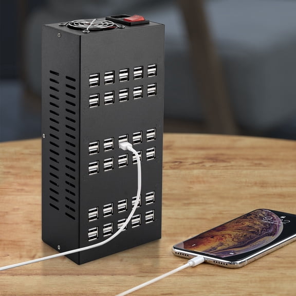 60 Ports USB Charging Station - 400W, 30 USB Interfaces, for Simultaneous Charging of Multiple Devices, Overheat Protection, Free Standing, AC 110V
