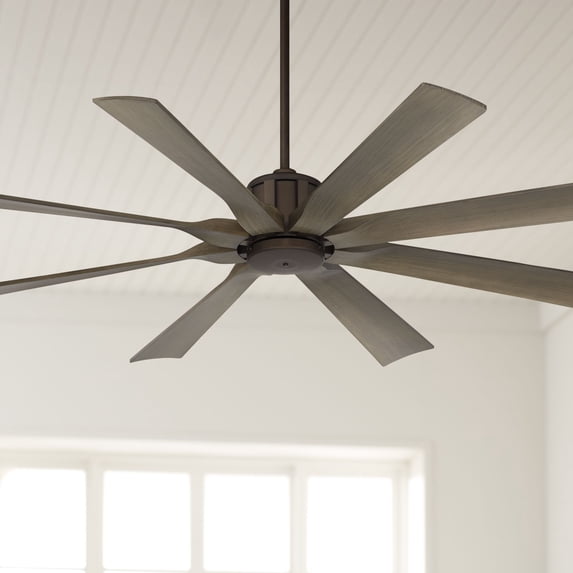 60" Possini Euro Design Defender Industrial Rustic Indoor Outdoor Ceiling Fan Remote Oil Rubbed Bronze Weathered Oak Damp Rated Patio